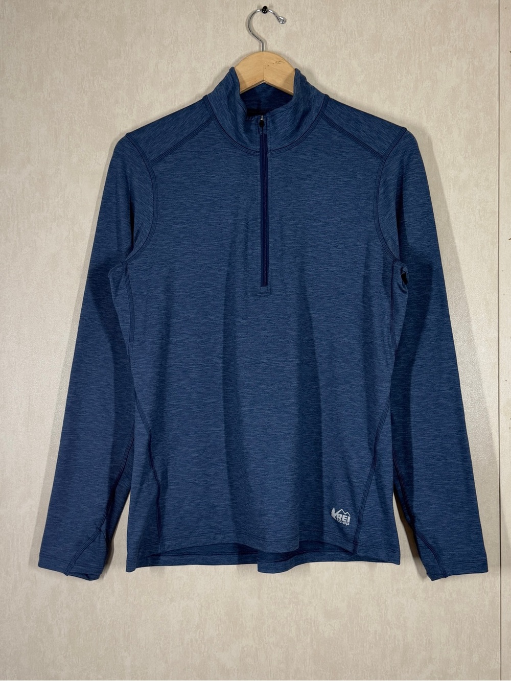 REI Co-op Women’s Midweight Base Layer Half-Zip Top Shirt Longsleeve in Blue XL